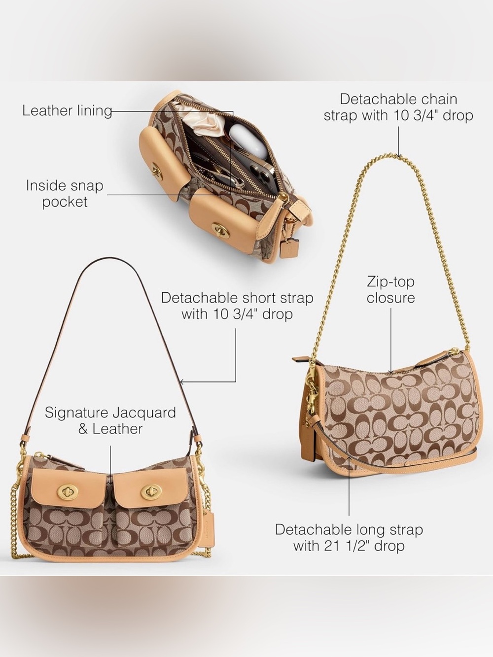 Coach Signature Jacquard Twin Lock Waverly Bag - Picture 11 of 11